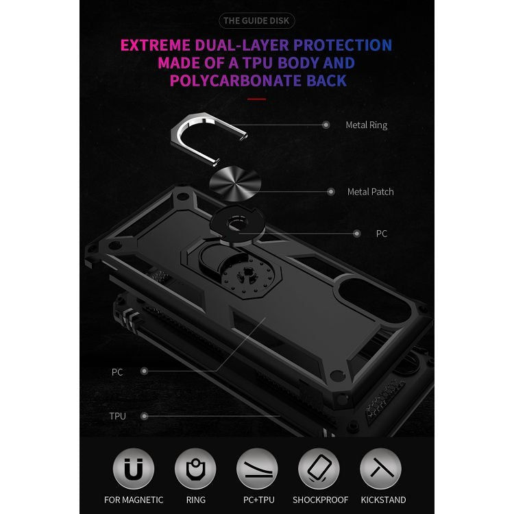Custodia antiurto in TPU e PC con supporto rotante 360°