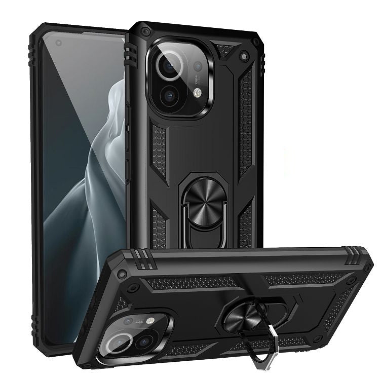 Custodia protettiva antiurto in TPU + PC con supporto girevole a 360 gradi, For Xiaomi Mi 11, For Xiaomi Redmi Note 9