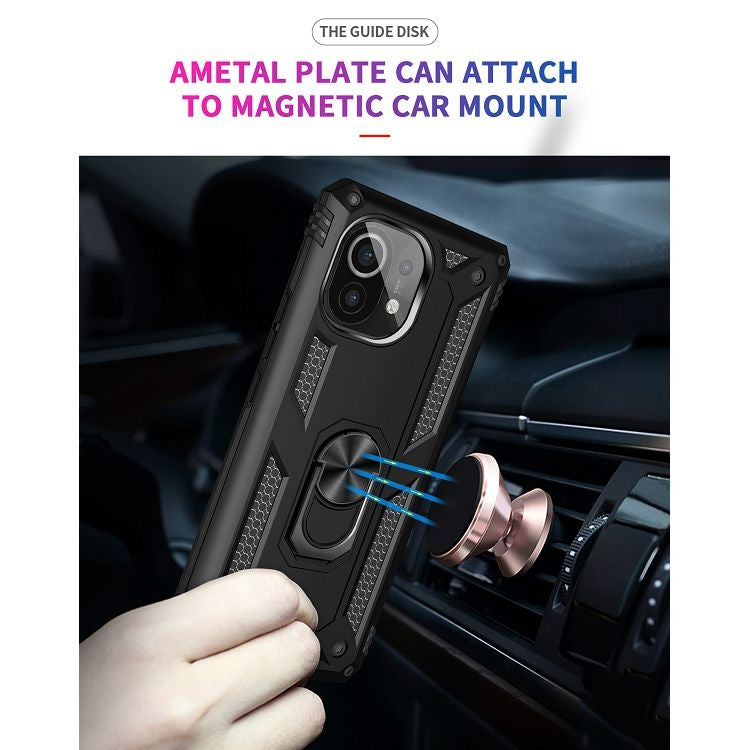 Custodia protettiva antiurto in TPU + PC con supporto girevole a 360 gradi, For Xiaomi Mi 11, For Xiaomi Redmi Note 9