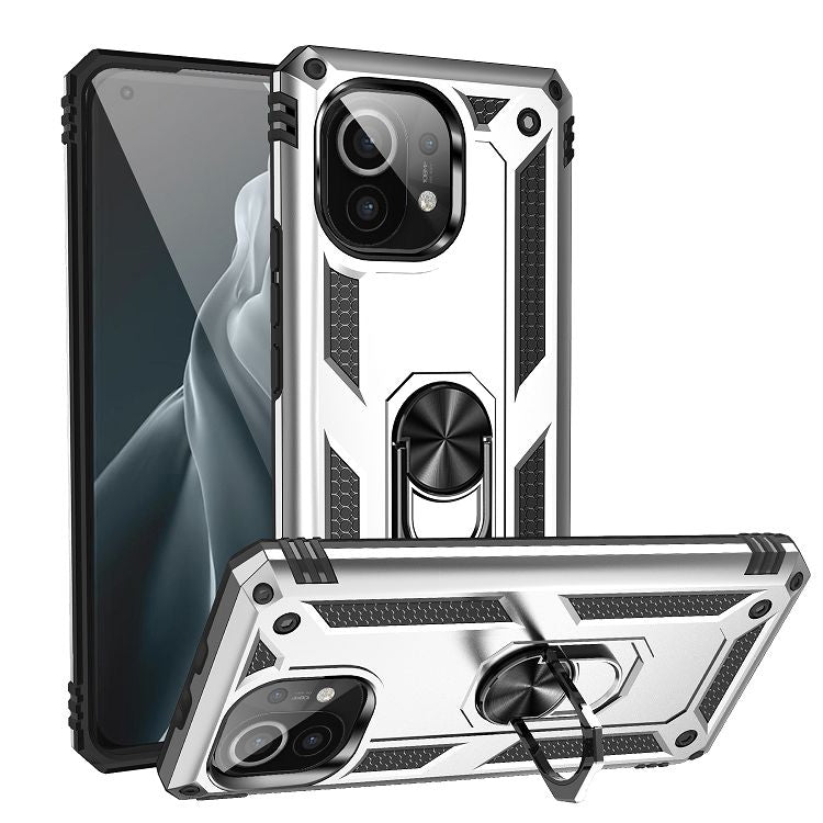 Custodia protettiva antiurto in TPU + PC con supporto girevole a 360 gradi, For Xiaomi Mi 11, For Xiaomi Redmi Note 9