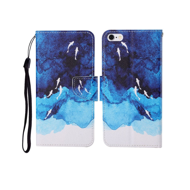 Custodia portafoglio in TPU con motivo dipinto per iPhone 6