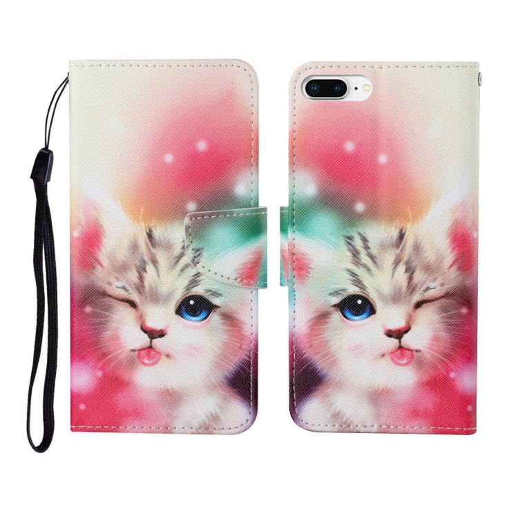 Custodia in pelle Flip orizzontale con motivo dipinto, For iPhone 7 Plus