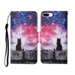 Custodia portafoglio in pelle con motivo dipinto per iPhone 7 Plu