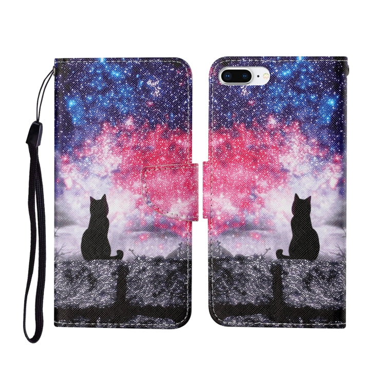 Custodia portafoglio in pelle con motivo dipinto per iPhone 7 Plu