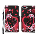 Custodia portafoglio in pelle con motivo dipinto per iPhone 7 Plu
