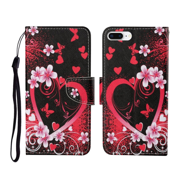 Custodia portafoglio in pelle con motivo dipinto per iPhone 7 Plu