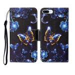 Custodia portafoglio in pelle con motivo dipinto per iPhone 7 Plu