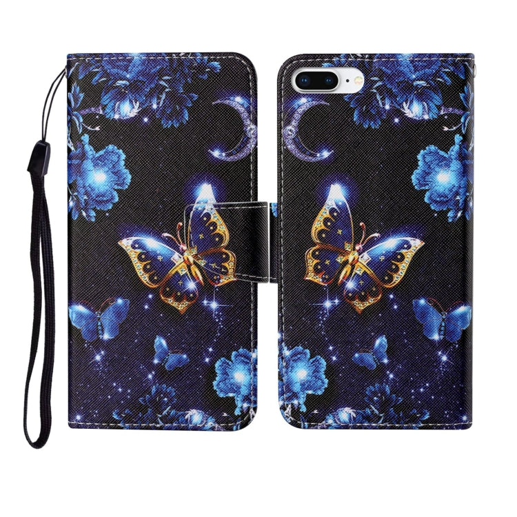 Custodia portafoglio in pelle con motivo dipinto per iPhone 7 Plu