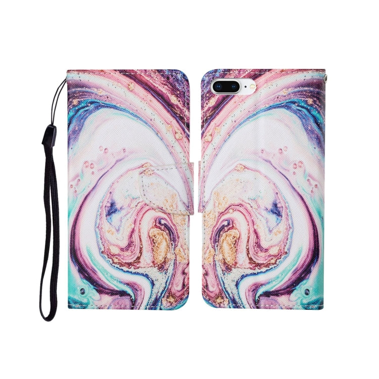 Custodia portafoglio in pelle con motivo dipinto per iPhone 7 Plu