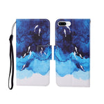 Custodia portafoglio in pelle con motivo dipinto per iPhone 7 Plu