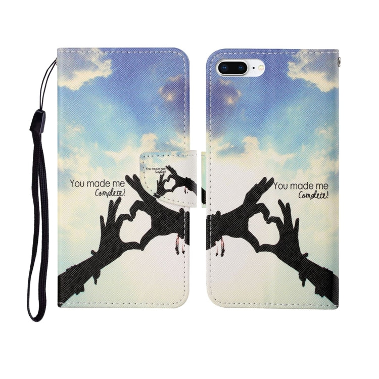 Custodia portafoglio in pelle con motivo dipinto per iPhone 7 Plu
