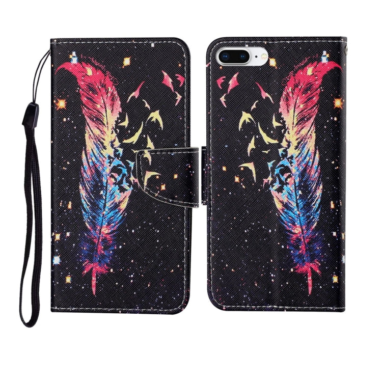 Custodia portafoglio in pelle con motivo dipinto per iPhone 7 Plu