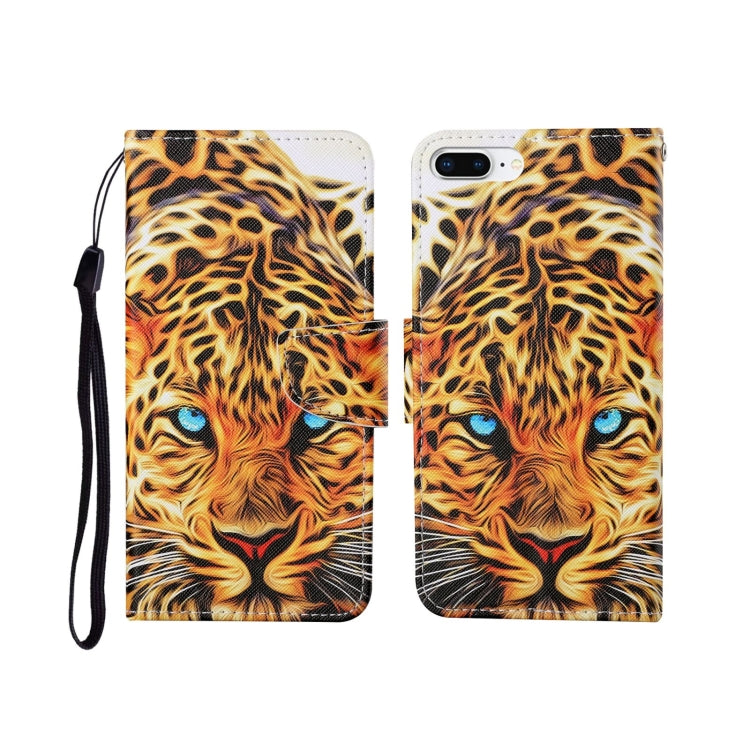 Custodia portafoglio in pelle con motivo dipinto per iPhone 7 Plu