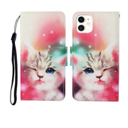 Custodia in pelle Flip orizzontale con motivo dipinto, For iPhone 11