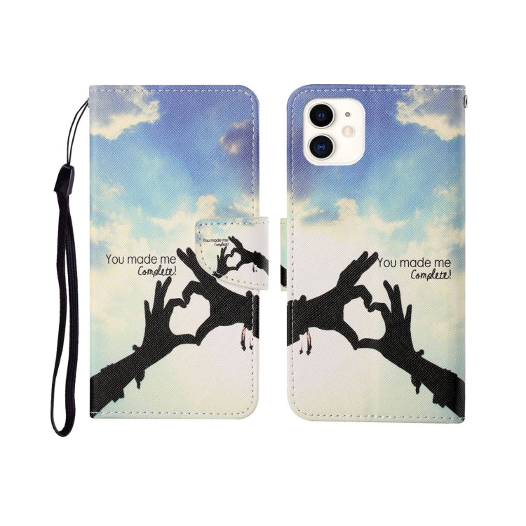 Custodia portafoglio in pelle con motivo dipinto per iPhone 12 mi