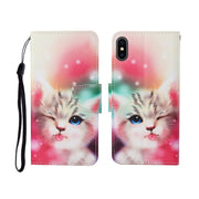 Custodia in pelle Flip orizzontale con motivo dipinto, For iPhone X