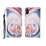 Custodia portafoglio in TPU con motivo dipinto per iPhone X