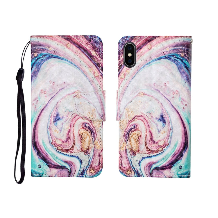 Custodia portafoglio in TPU con motivo dipinto per iPhone X