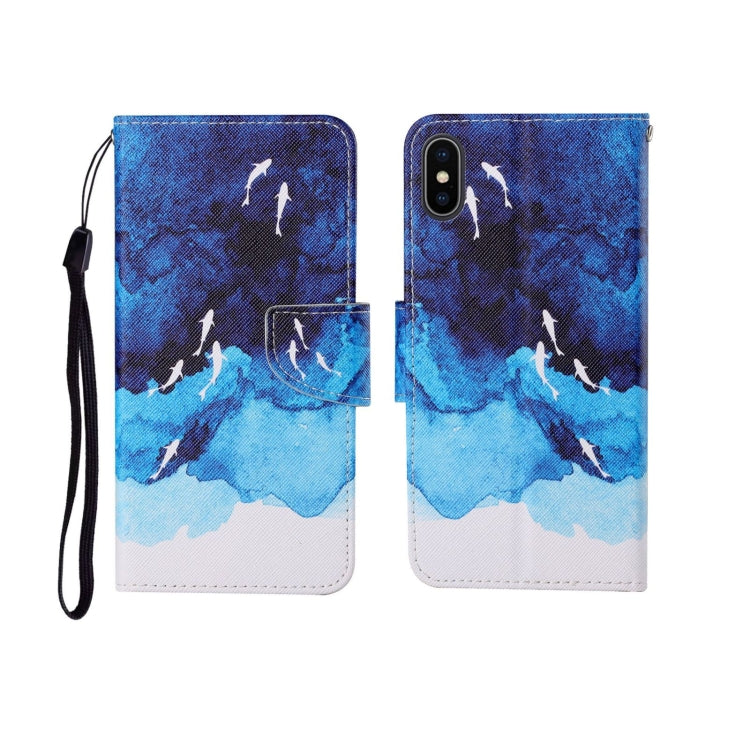 Custodia portafoglio in TPU con motivo dipinto per iPhone X
