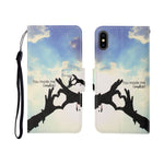 Custodia portafoglio in TPU con motivo dipinto per iPhone X
