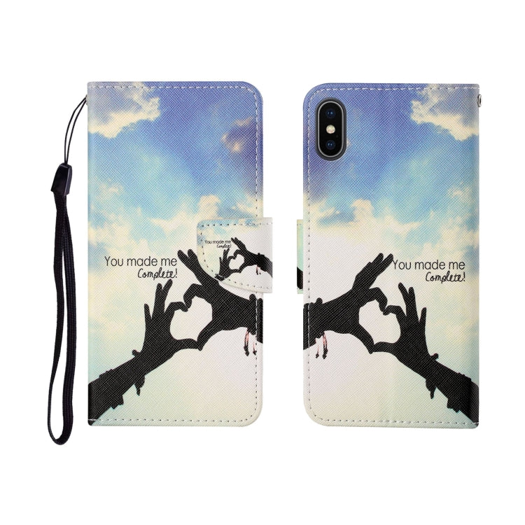 Custodia portafoglio in TPU con motivo dipinto per iPhone X