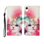 Custodia in pelle Flip orizzontale con motivo dipinto, For iPhone XR
