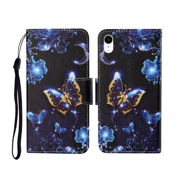 Custodia portafoglio in pelle con motivo dipinto per iPhone XR