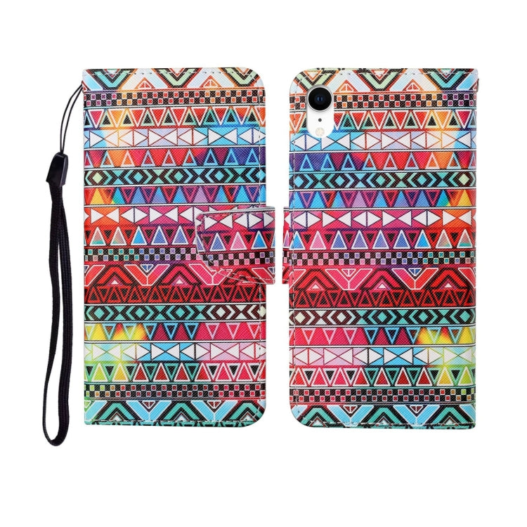 Custodia portafoglio in pelle con motivo dipinto per iPhone XR