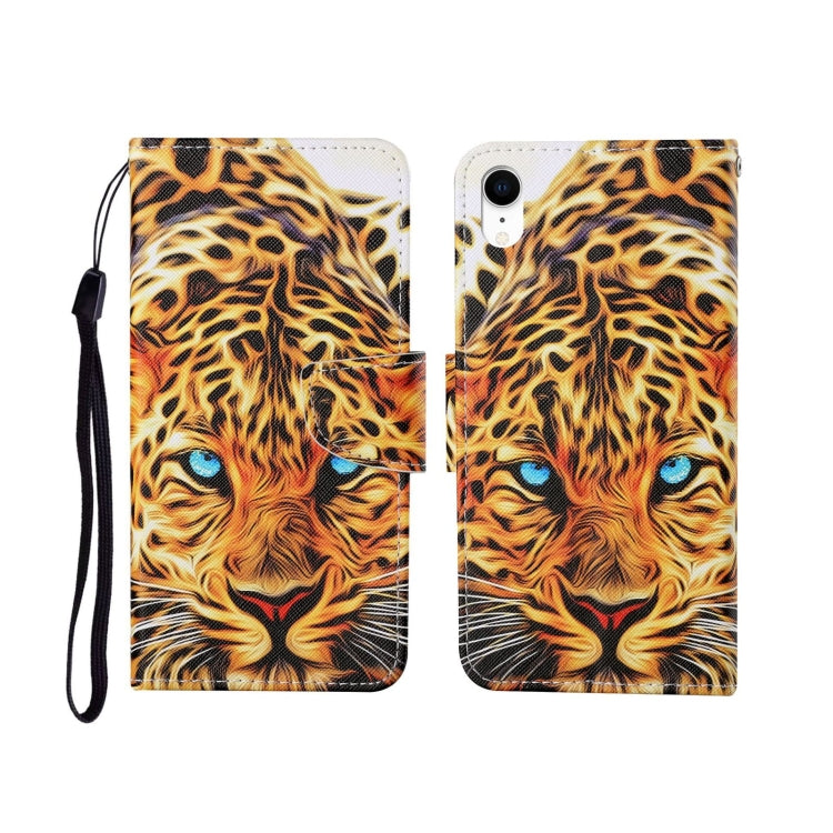 Custodia portafoglio in pelle con motivo dipinto per iPhone XR