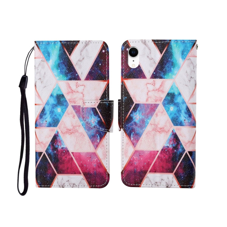 Custodia portafoglio in pelle con motivo dipinto per iPhone XS Ma