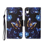 Custodia portafoglio in pelle con motivo dipinto per iPhone XS Ma