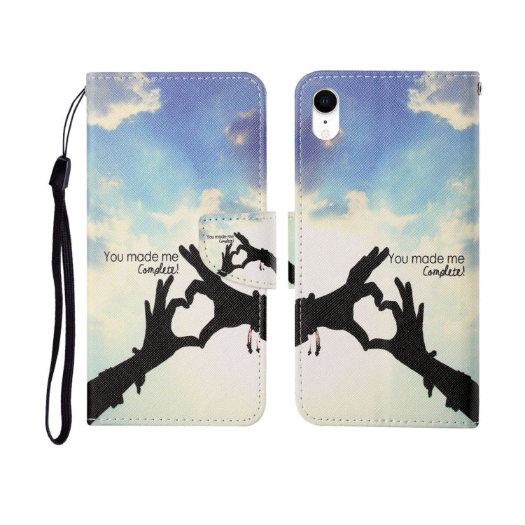 Custodia portafoglio in pelle con motivo dipinto per iPhone XS Ma