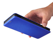 Struttura in fibra di carbonio Flip orizzontale magnetico Custodia in pelle TPU + PC + PU con slot per schede, For Asus ROG Phone 5, For Blackview BV6300 Pro, For Samsung Galaxy M62, For Samsung Galaxy F62, For Sony Xperia 1 III