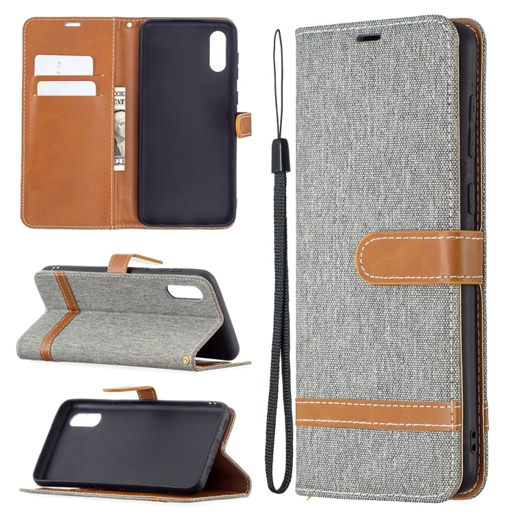 Custodia portafoglio in pelle con denim per Samsung Galaxy A32