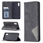 Custodia in pelle magnetica a rotazione orizzontale con struttura a rombo con supporto e slot per schede, For Xiaomi Redmi Note 10 Pro, For Huawei P50 Pro, For Huawei P50, For Samsung Galaxy A02, For Nokia C1 Plus