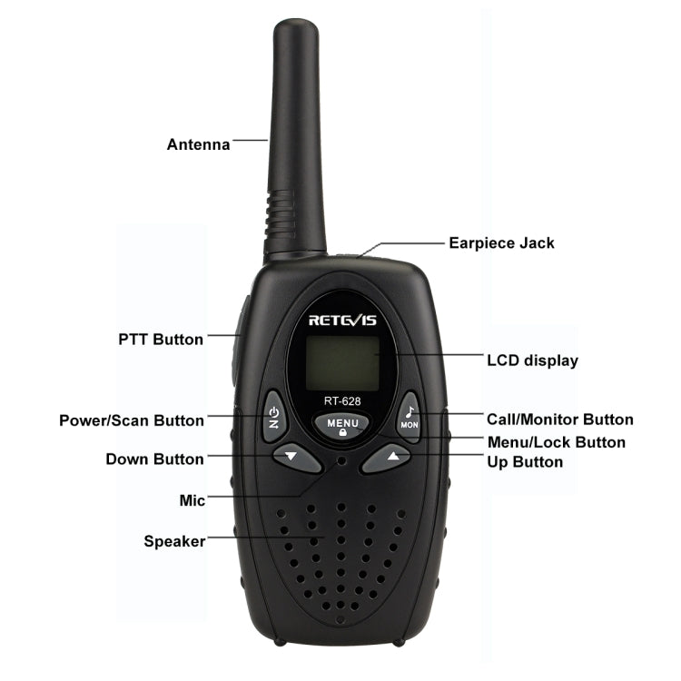 Walkie Talkie portatile RETEVIS RT628 446MHz 8 canali