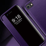 Custodia flip in pelle con finestra laterale per iPhone 11
