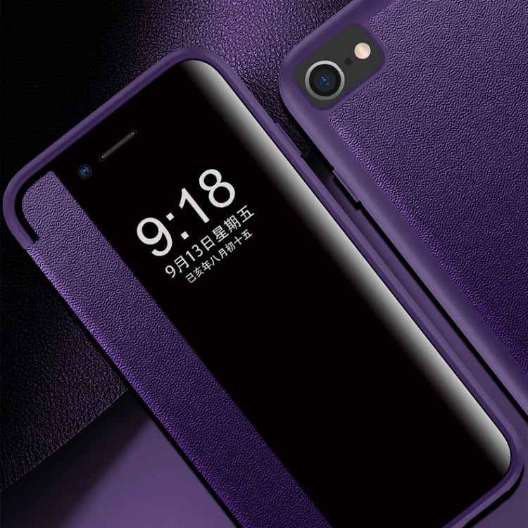 Custodia flip in pelle con finestra laterale per iPhone 11