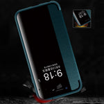 Custodia flip in pelle con finestra laterale per iPhone 11
