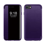 Custodia flip in pelle con finestra laterale per iPhone 11