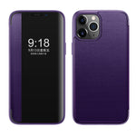 Custodia flip in pelle con finestra laterale per iPhone 11