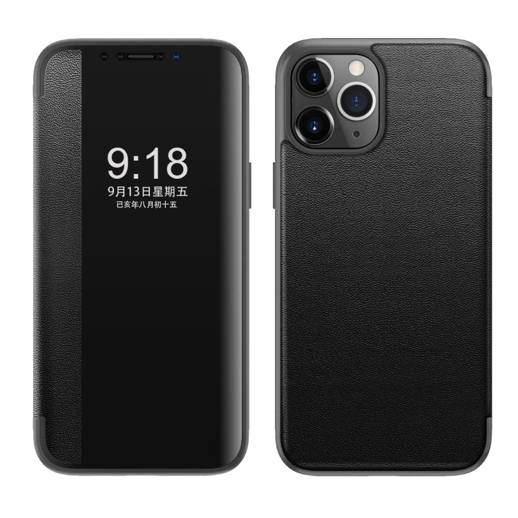 Custodia flip in pelle con finestra laterale per iPhone 11