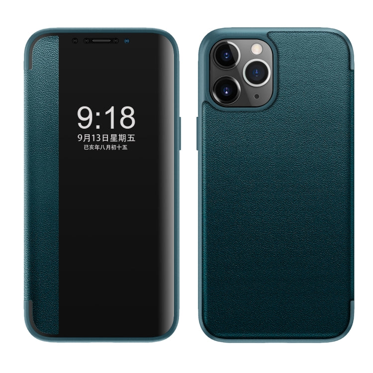 Custodia flip in pelle con finestra laterale per iPhone 11
