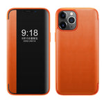 Custodia flip in pelle con finestra laterale per iPhone 11
