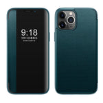 Custodia flip in pelle con finestra laterale per iPhone 11