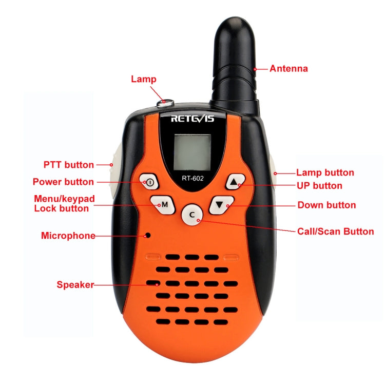 1 Pair RETEVIS RT602 0.5W EU Frequency 446.00625-446.09375MHz 8CHS Portable Walkie Talkie for Kids, EU Plug, RT602 EU Plug