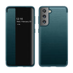 Custodia flip in pelle con finestra laterale per Samsung Galaxy