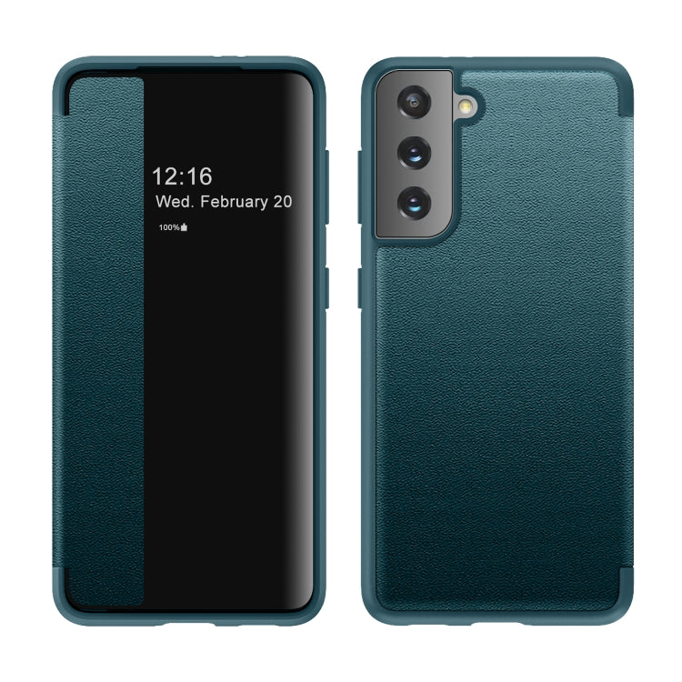 Custodia flip in pelle con finestra laterale per Samsung Galaxy