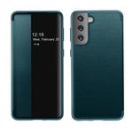 Custodia flip in pelle con finestra laterale per Samsung Galaxy