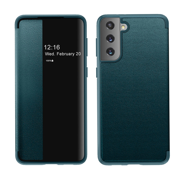 Custodia flip in pelle con finestra laterale per Samsung Galaxy